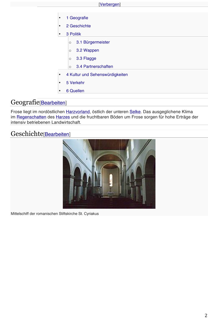 Немецкоязычная страница о Фрозе на Википедии. Лист 2.